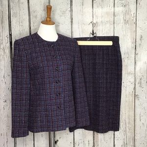 Pendleton Plaid Wool skirt and blazer set